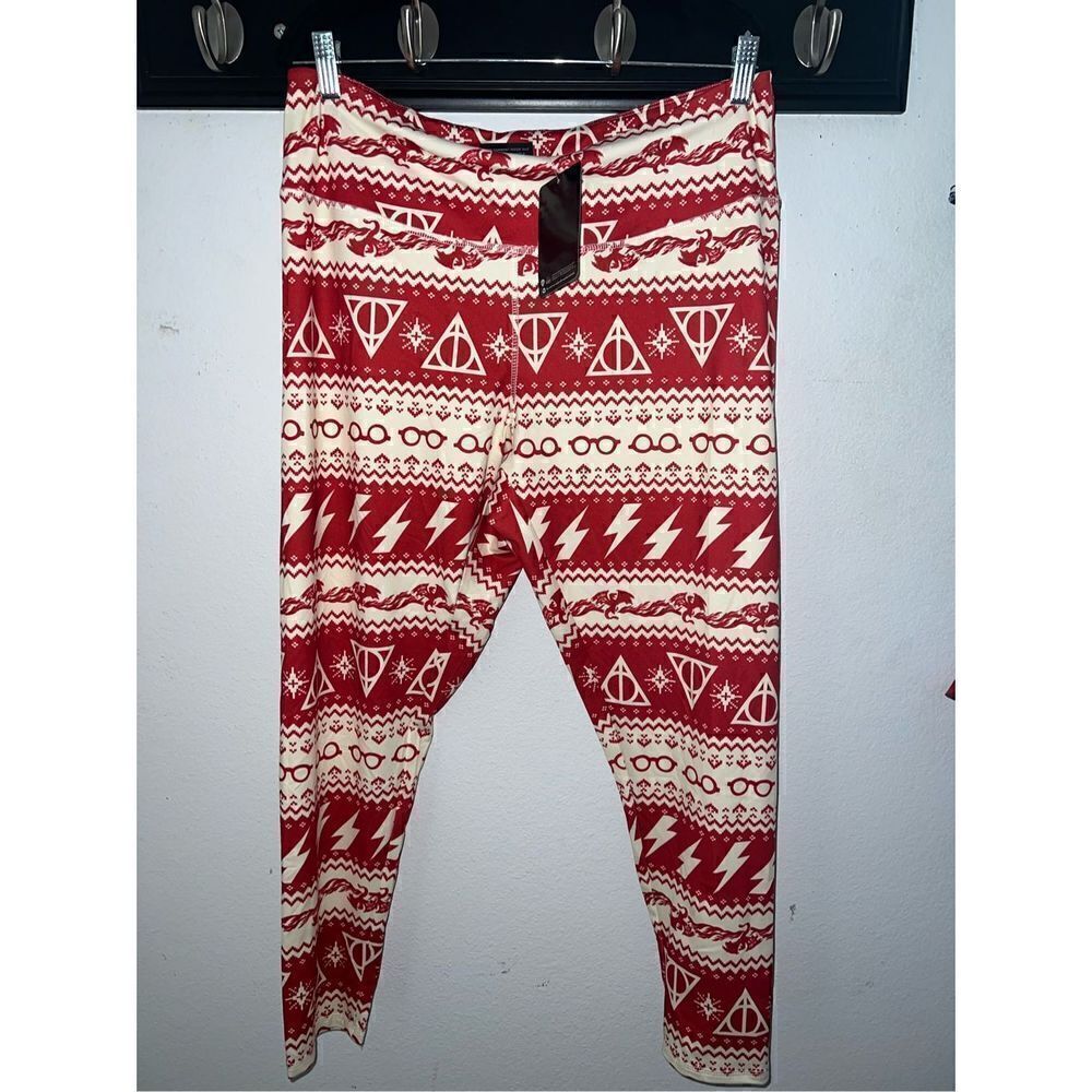 Harry Potter Icon Holiday Fair Isle Leggings Plus Size 2 - Picture 4 of 7